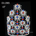 Wholesale blue red and white Christmas Pageant Crown